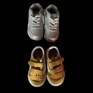 Kids' size 6 yellow and silver Sneakers